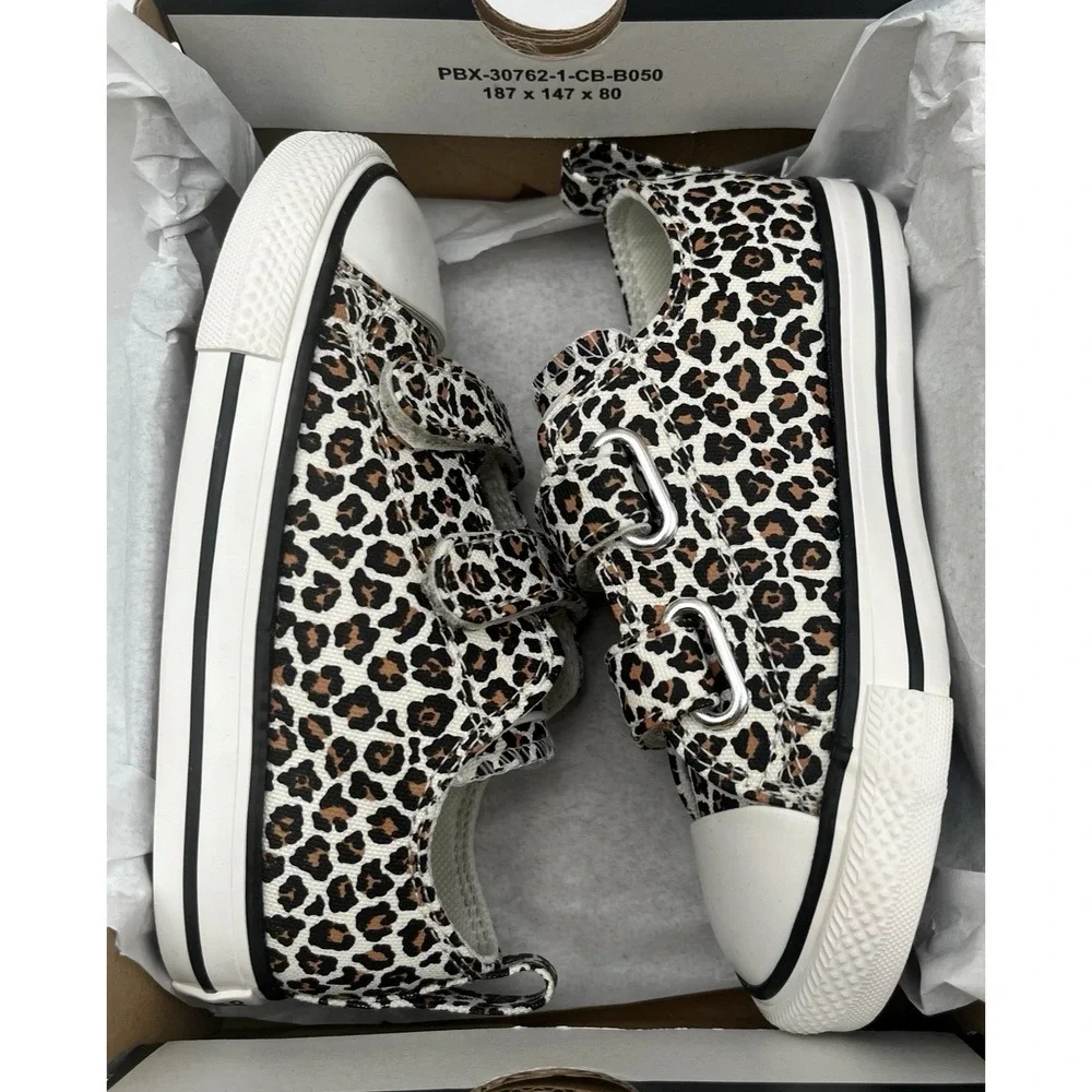 Converse Chuck Taylor Toddler Girls Slip-on Sneakers 9 Brown/White Leopard Print